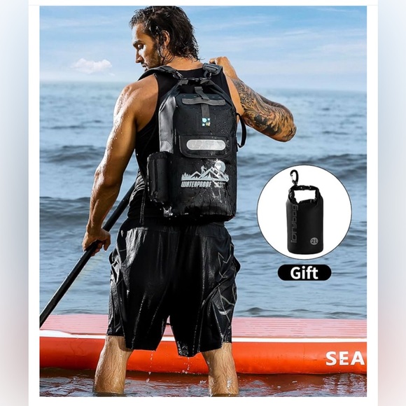 Waterproof Outdoor Sports Bag - Black - Picture 3 of 8